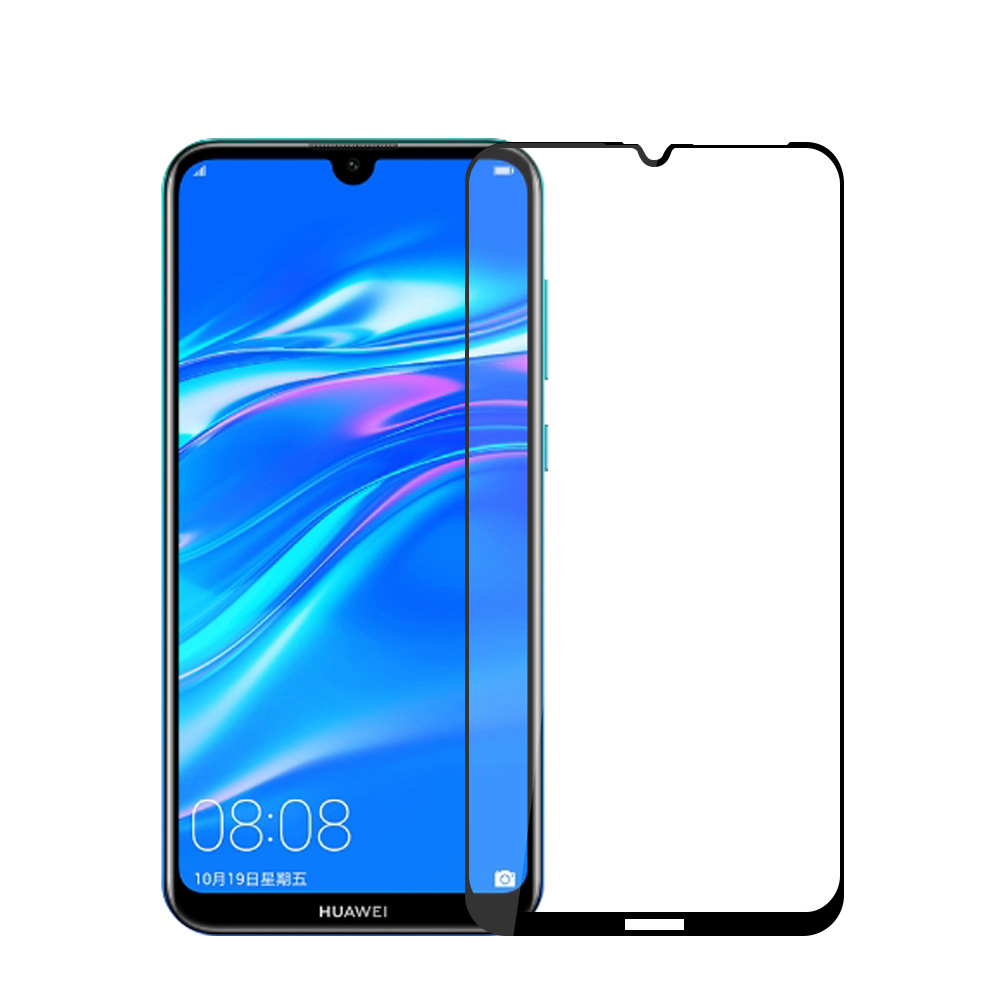 Displayschutzglas Panzerglas für HUAWEI Y7 2019 - Schwarz